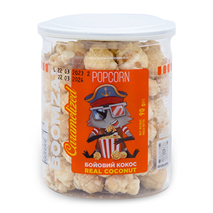 Popcorn In A Tube, Caramelized "Real Coconut" Flavour, The Panda 90g