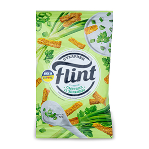 Rye-Wheat Croutons With Sour Cream And Herbs Flavour, Flint 70g