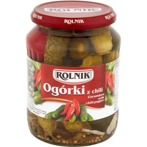 Rolnik Cucumbers with Chilli Peppers 650g