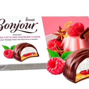 Dessert Bonjour KONTI Panna cotta and raspberry flavor